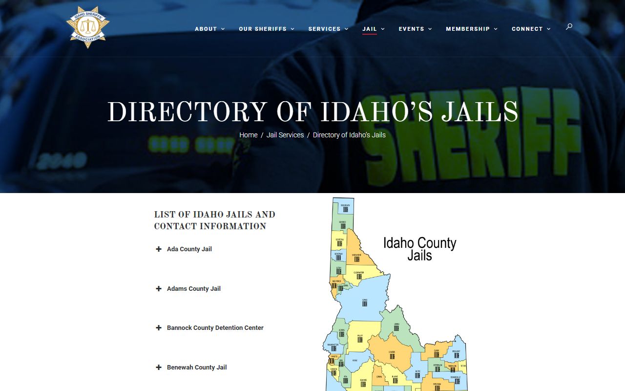 Idaho Sheriffs Association Jefferson County Jail population and capacity listing