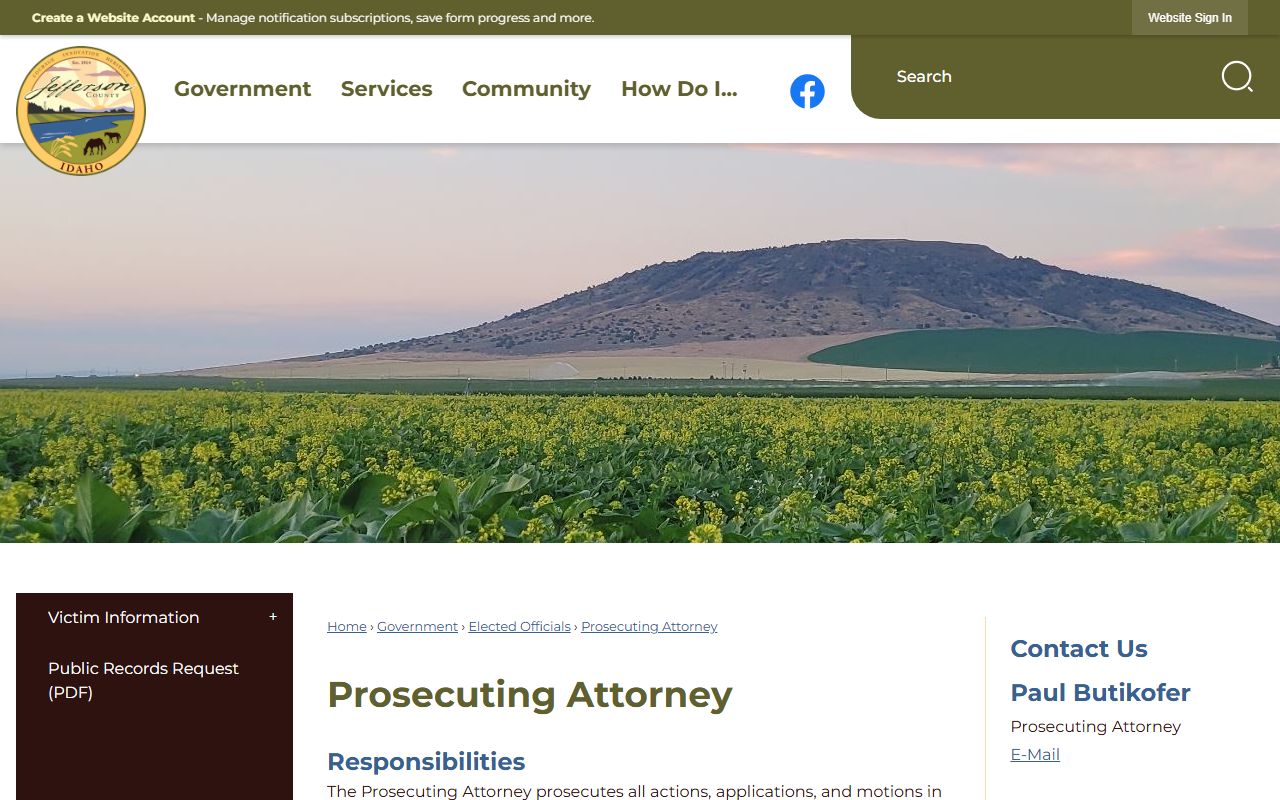 Jefferson County Prosecuting Attorney page for charges after jail arrest